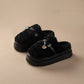 chaussons hiver noir doux 