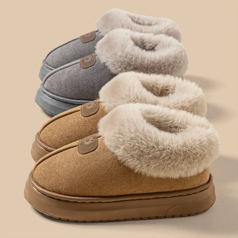 chaussons légers intérieur extérieur gris brun