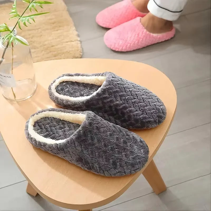 chaussons unisexes doux pour intérieur