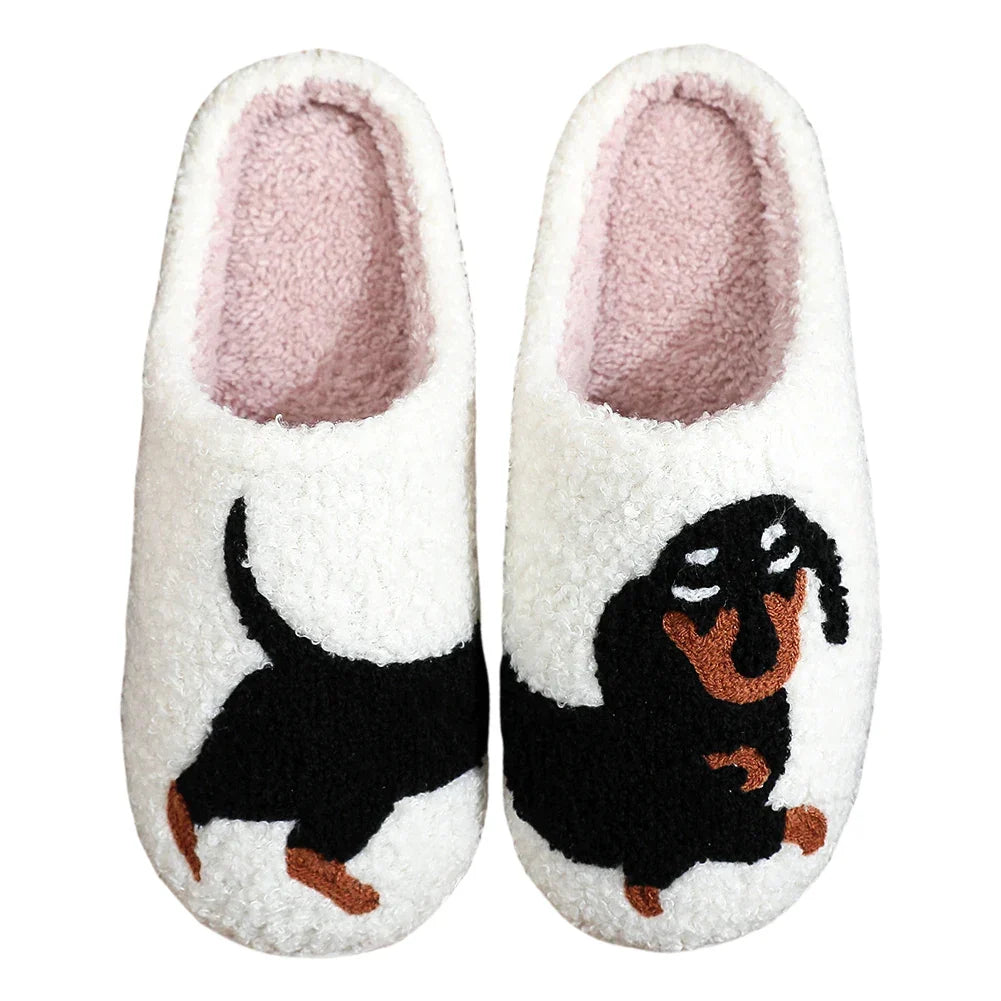 détail texture peluche chaussons confort