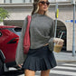 pull femme col roulé coupe oversize