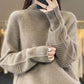 pull femme col roulé hivermarron