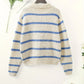 pull femme maille épaisse motif rayures