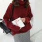 pull femme porté style quotidien rouge