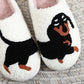 semelle antidérapante chaussons peluche femme